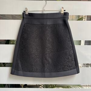 Missoni Black Neoprene Lace Panel Mini Skirt Size IT 40